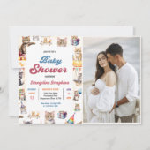 Schattigee Kitty Cat Baby shower Party Foto Kaart (Voorkant)
