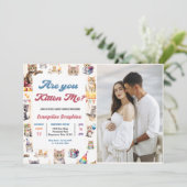 Schattigee Kitty Cat Baby shower Party Foto Kaart (Staand voorkant)