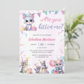 Schattigee Kitty Cat Baby shower Party Kaart (Staand voorkant)