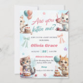 Schattigee Kitty Cat Baby shower Party Kaart (Voorkant)