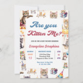 Schattigee Kitty Cat Baby shower Party Uitnodiging (Voorkant)