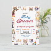 Schattigee Kitty Cat Baby shower Party Uitnodiging (Staand voorkant)