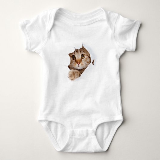 Schattigee Kitty Cat Baby T-Shirt – gepersonalisee (Voorkant)
