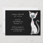 Schattigee Kitty Cat en Roze Bloemen Verjaardag Kaart (Achterkant)