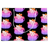 Schattigee Kitty Cat in regenboogroze en Paarse pa Groot Cadeauzakje (Voorkant)