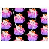 Schattigee Kitty Cat in regenboogroze en Paarse pa Groot Cadeauzakje (Achterkant)