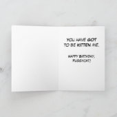 Schattigee Kitty Cat Kitten Happy Birthday Pussyca Kaart (Binnen)