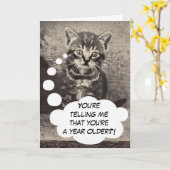 Schattigee Kitty Cat Kitten Happy Birthday Pussyca Kaart (Gele Bloem)