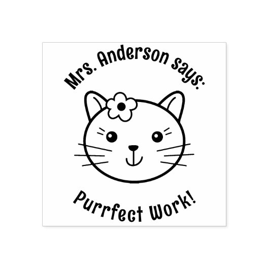 Schattigee Kitty Cat Teacher Reward Rubberstempel (Afrduk)