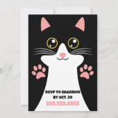 Schattigee Kitty Cat Theme Kids Verjaardagsuitnodi Kaart (Achterkant)