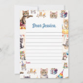 Schattigee Kitty Cat Time Capsule Opmerking Berich Kaart (Voorkant)