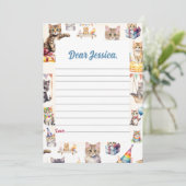 Schattigee Kitty Cat Time Capsule Opmerking Berich Kaart (Staand voorkant)