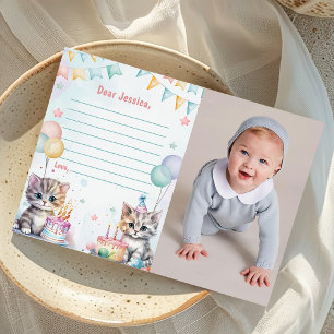 Schattigee Kitty Cat Time Capsule Opmerking Berich Kaart