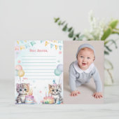 Schattigee Kitty Cat Time Capsule Opmerking Berich Kaart (Staand voorkant)