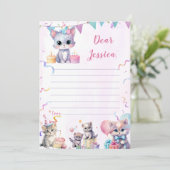 Schattigee Kitty Cat Time Capsule Opmerking Berich Kaart (Staand voorkant)