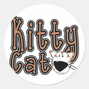 Schattigee Kitty Cat Tshirts en Cadeaus Ronde Sticker