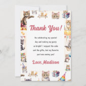 Schattigee Kitty Cat verjaardagsfeestje uitnodigin Kaart (Voorkant)