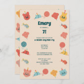 Schattigee Kitty Cat verjaardagsfeestje voor kinde Kaart (Voorkant / Achterkant)