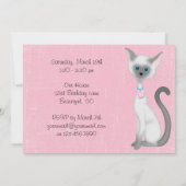 Schattigee Kitty Cat verjaardagsuitnodiging ~ Meis Kaart (Achterkant)