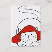 Schattigee Kitty Cat Visitekaartjes Rood Pet (Achterkant)