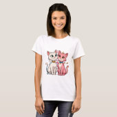 Schattigee Kitty Cats Beste Vrienden T-shirt (Voorkant volledig)