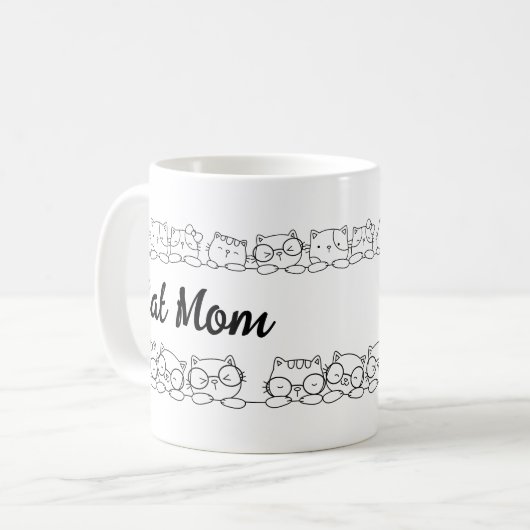 Schattigee Kitty Cats Kat Mama Monogram Koffiemok (Voorkant links)