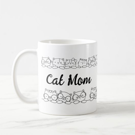 Schattigee Kitty Cats Kat Mama Monogram Koffiemok (Links)