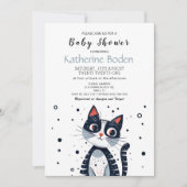 Schattigee Kitty Kat Baby shower Uitnodiging (Voorkant)