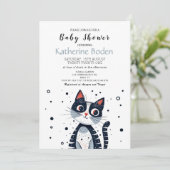 Schattigee Kitty Kat Baby shower Uitnodiging (Staand voorkant)