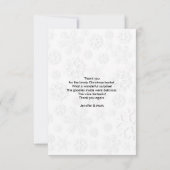 Schattigee kitty kat bijten een rode kerstmuts dan bedankkaart (Achterkant)