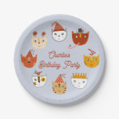 Schattigee kitty kat gepersonaliseerde verjaardag papieren bordje (Voorkant)