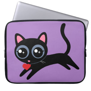 Schattigee Kitty Kat Hart Dief Gift voor Meisjes Laptop Sleeve