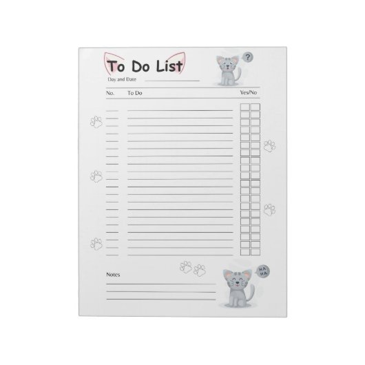 Schattigee kitty kat om te doen lijst bekleed Noti Notitieblok (Linkerzijde)