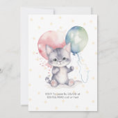 Schattigee kitty kattenballonnen wild een 1e verja kaart (Achterkant)