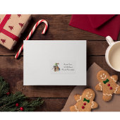 Schattigee Kiwi Bird in Christmas Elf Pet, op maat Etiket