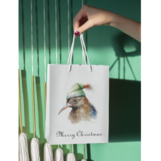 Schattigee Kiwi Bird in Christmas Elf Pet, op maat Medium Cadeauzakje