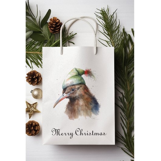Schattigee Kiwi Bird in Christmas Elf Pet, op maat Medium Cadeauzakje