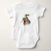 Schattigee Kiwi Bird in Christmas Elf Pet, op maat Romper (Achterkant)