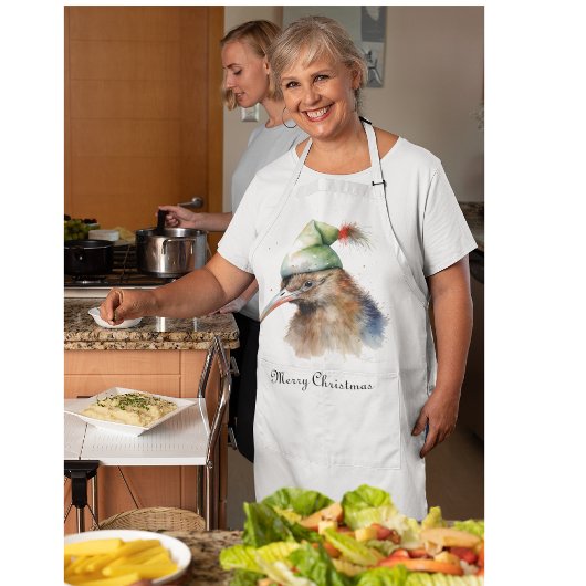 Schattigee Kiwi Bird in Christmas Elf Pet, op maat Schort