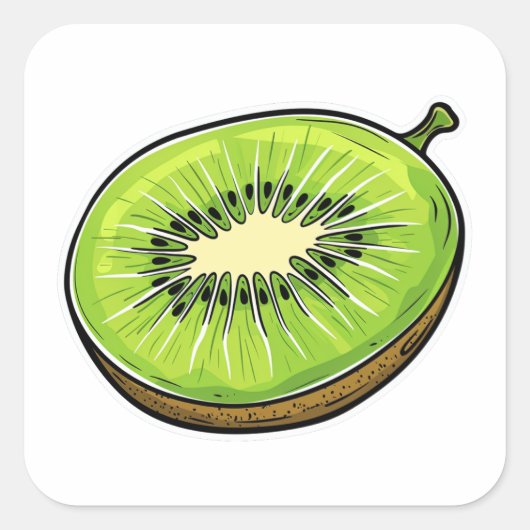Schattigee Kiwi Fruit Sticker - Fris en Fun! (Voorkant)