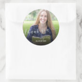 Schattigee Klasse van 2024 Foto Afstuderen Dank u Ronde Sticker (Tas)