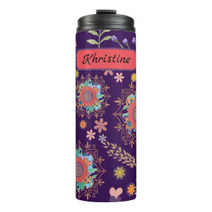 Schattigee Klassieke Gepersonaliseerde Bloemen The Thermosbeker