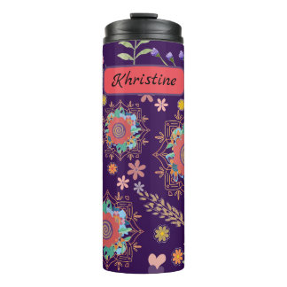Schattigee Klassieke Gepersonaliseerde Bloemen The Thermosbeker