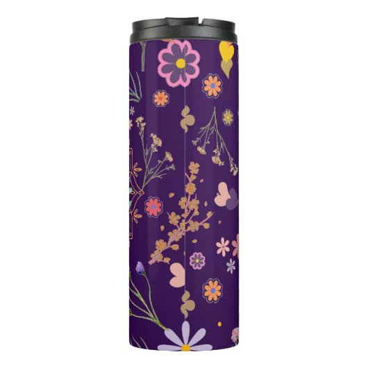 Schattigee Klassieke Gepersonaliseerde Bloemen The Thermosbeker (Achterkant)