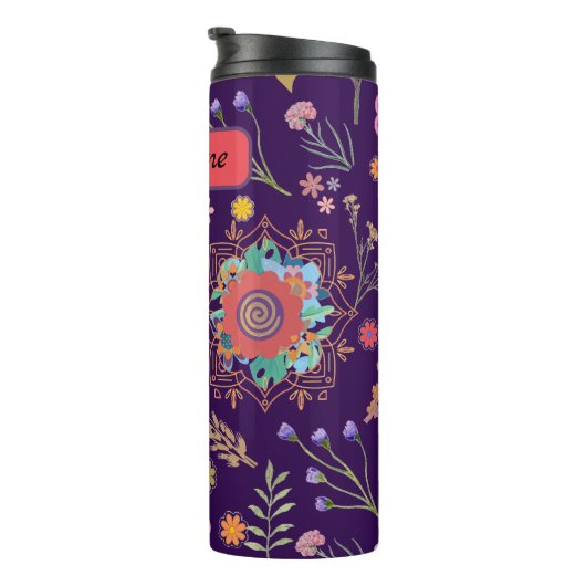 Schattigee Klassieke Gepersonaliseerde Bloemen The Thermosbeker (Geroteerd rechts)