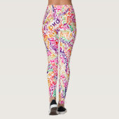 Schattigee klassieke kleurrijke bloemmotief leggin leggings (Achterkant)