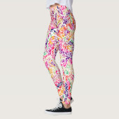 Schattigee klassieke kleurrijke bloemmotief leggin leggings (Links)