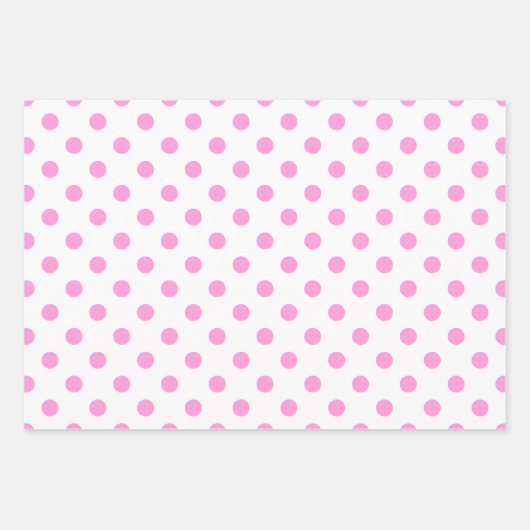 Schattigee klassieke roze en witte Polka Dot Inpakpapier Vel (Voorkant 2)