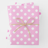 Schattigee klassieke roze en witte Polka Dot Inpakpapier Vel (In situ)