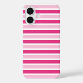 Schattigee klassieke roze en witte strepen iPhone 16 hoesje